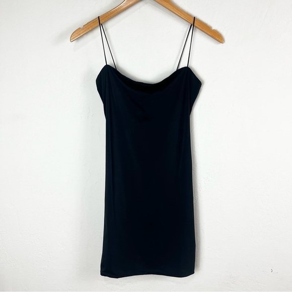 Aritizia Ten by Babaton Black Stretch Bodycon Spaghetti Strap Mini Dress Small - Picture 1 of 13
